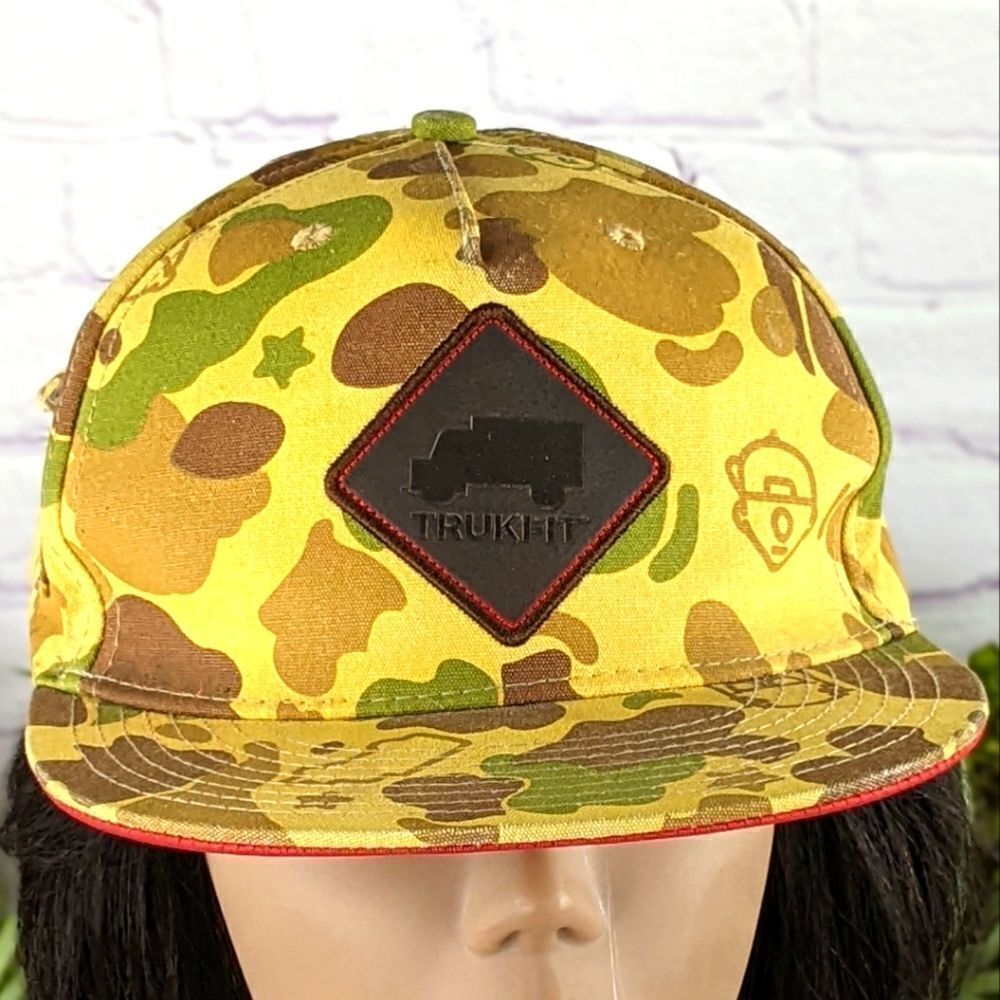 Trukfit Camouflage Hip-Hop Baseball Cap Flat Brim Cap Adjustable Strapback Hat